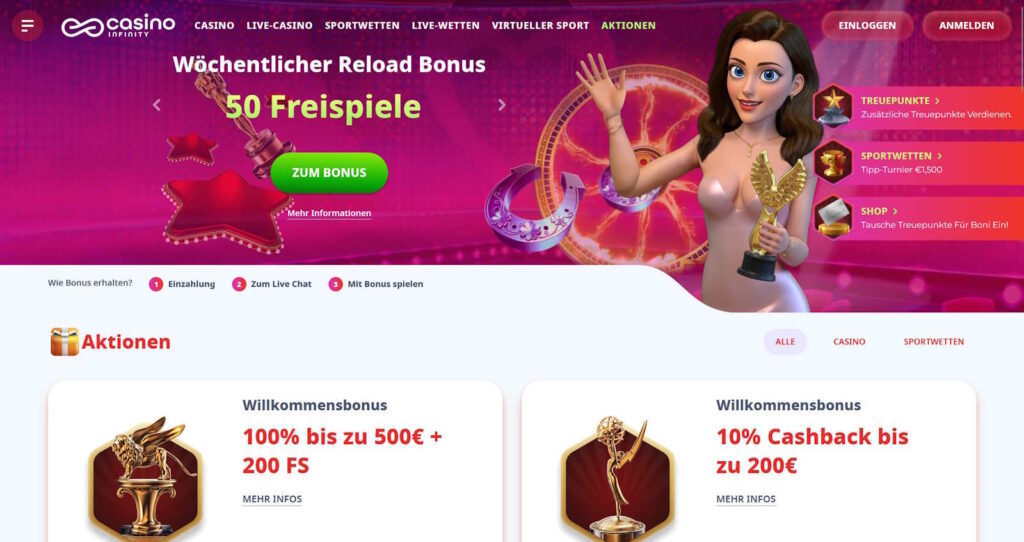 casino infinity bonusauswahl