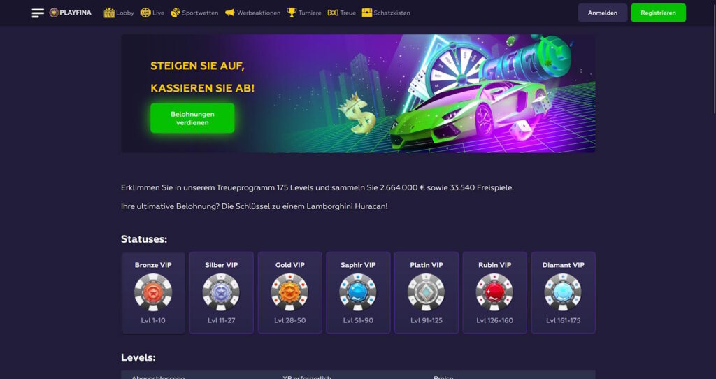 playfina online casino treueprogramm