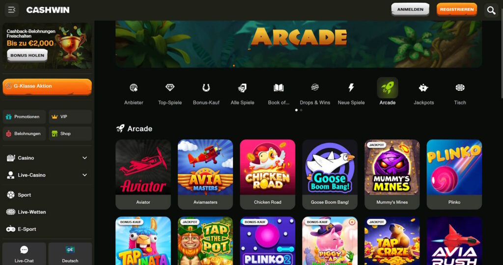 Cashwin Arcadespiele