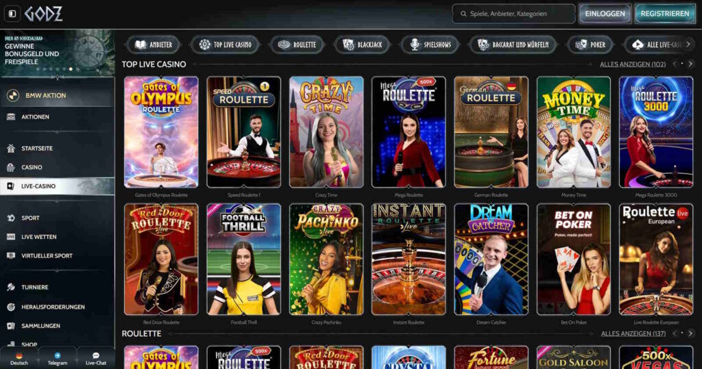 Godz Casino Live Casino
